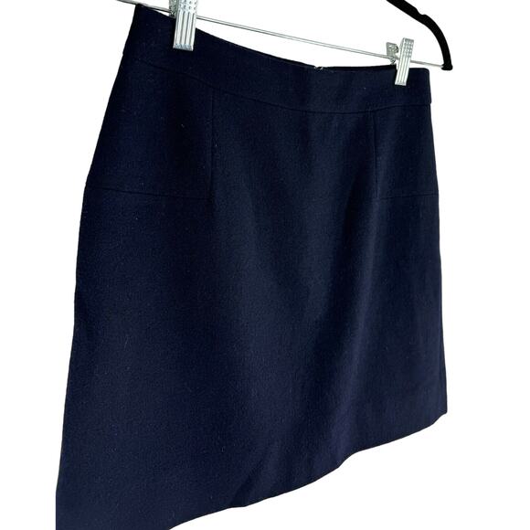 J. Crew Fleece Skirt Womens Wool Blend Blue Lined size 0 - Picture 2 of 5